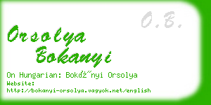 orsolya bokanyi business card